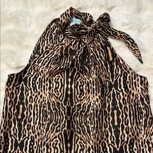Elegant Animal Print Halter Top